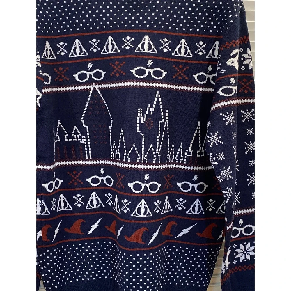 Harry Potter Ugly Christmas Sweater Gryffindor Slytherin‎ Hogwats House Crests